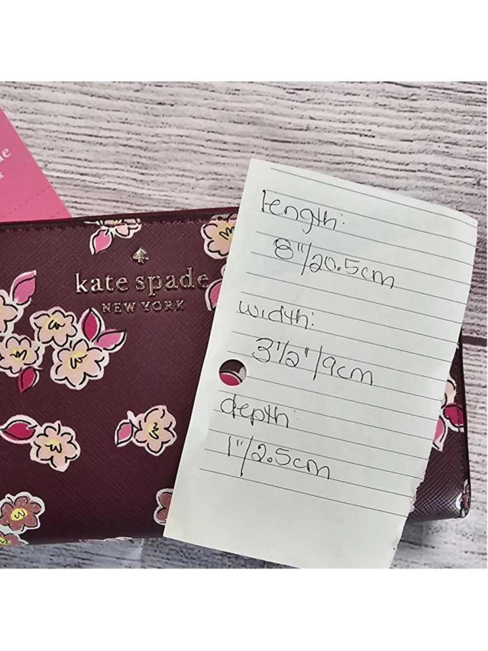 NWT Kate Spade slim continental wallet, frosted floral, deep berry